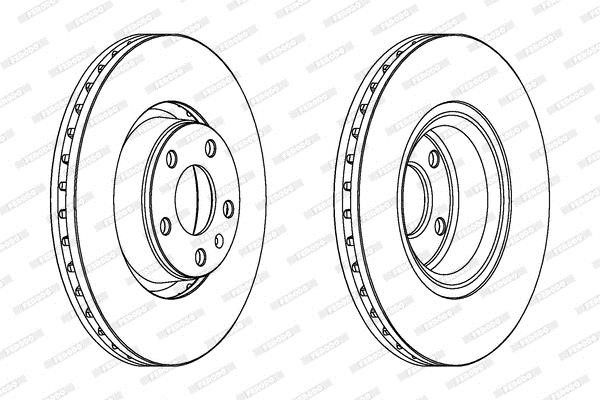 Front vented brake disc Ferodo DDF1277C-1