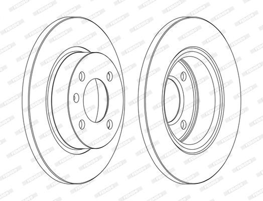 Ferodo DDF1283C Rear brake disc, non-ventilated DDF1283C