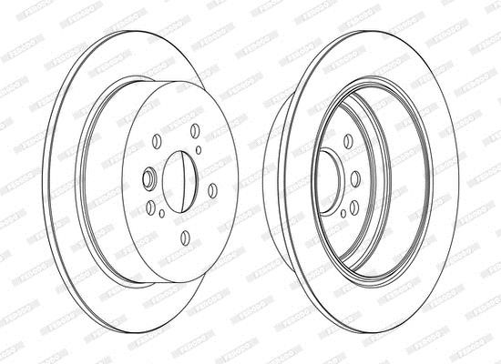 Rear solid brake disc Ferodo DDF1486C