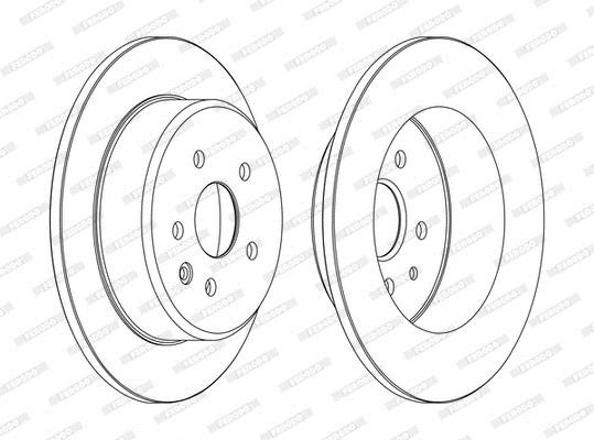 Ferodo DDF1499C Rear brake disc, non-ventilated DDF1499C