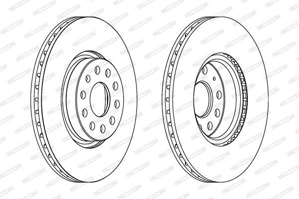 Front vented brake disc Ferodo DDF1305C