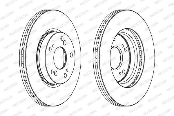 Front brake disc ventilated Ferodo DDF1539C