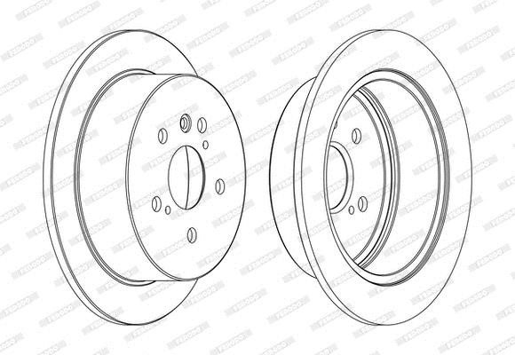 Ferodo DDF1545C Rear brake disc, non-ventilated DDF1545C