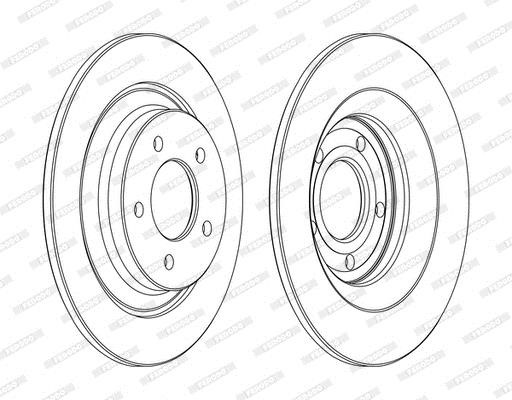 Ferodo DDF1547C Rear brake disc, non-ventilated DDF1547C