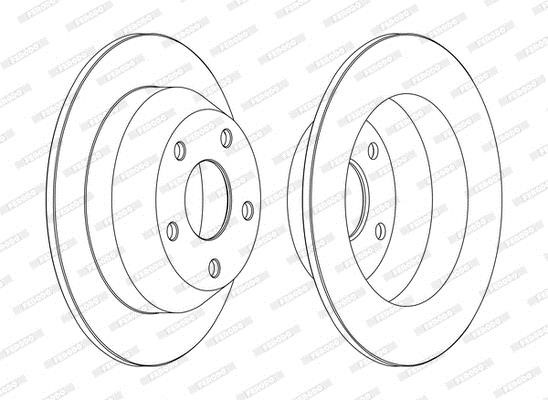 Ferodo DDF1553C Rear brake disc, non-ventilated DDF1553C