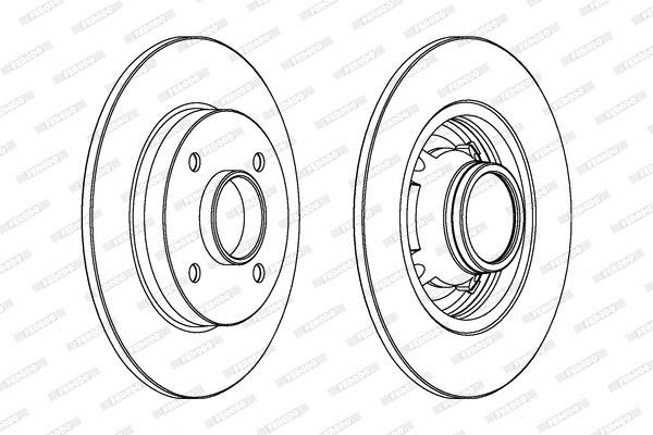 Ferodo DDF1564C-1 Rear brake disc, non-ventilated DDF1564C1