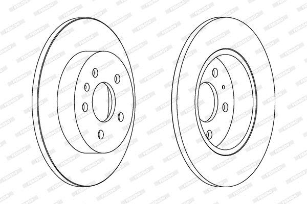 Ferodo DDF1423C Rear brake disc, non-ventilated DDF1423C
