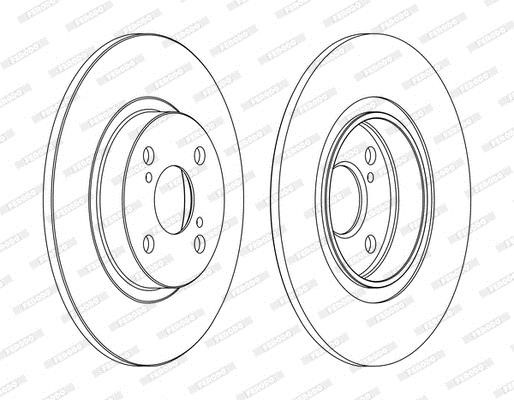 Ferodo DDF1576C Rear brake disc, non-ventilated DDF1576C
