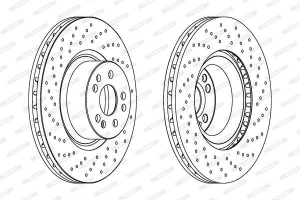 Ferodo DDF1586C-1 Front brake disc ventilated DDF1586C1