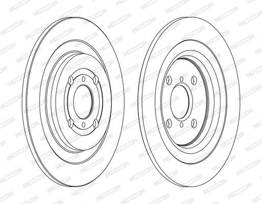 Ferodo DDF1588C Rear brake disc, non-ventilated DDF1588C