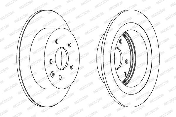 Ferodo DDF1590C Rear brake disc, non-ventilated DDF1590C