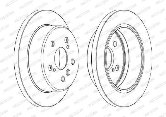 Ferodo DDF1598C Rear brake disc, non-ventilated DDF1598C