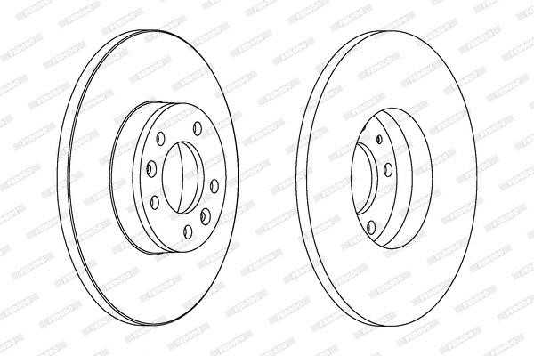 Ferodo DDF1602C Rear brake disc, non-ventilated DDF1602C