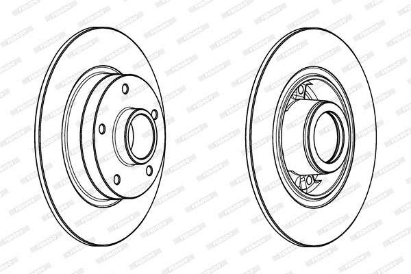 Rear solid brake disc Ferodo DDF17321
