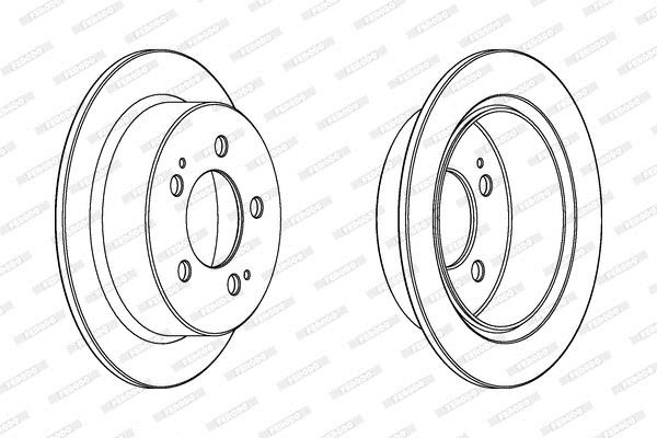 Ferodo DDF1753C Rear brake disc, non-ventilated DDF1753C