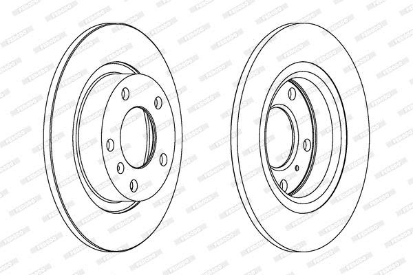 Ferodo DDF1651C Rear brake disc, non-ventilated DDF1651C