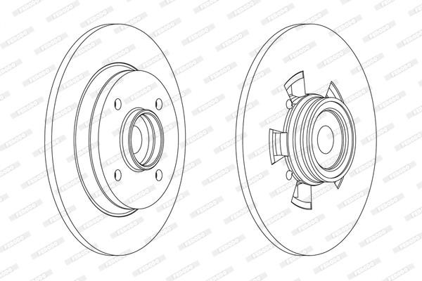 Ferodo DDF1695 Rear brake disc, non-ventilated DDF1695
