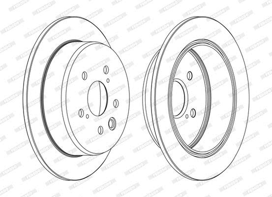 Ferodo DDF1815C Rear brake disc, non-ventilated DDF1815C