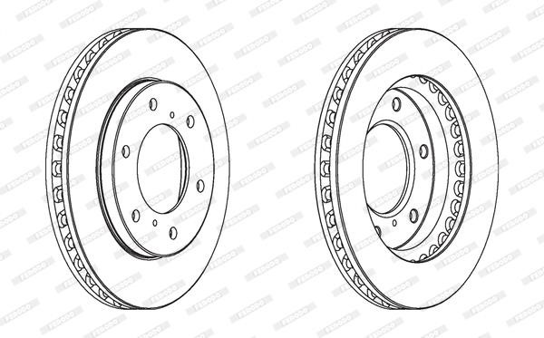 Front vented brake disc Ferodo DDF1818C