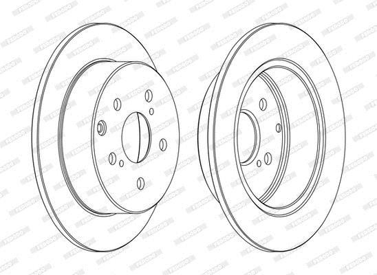 Ferodo DDF1704C Rear brake disc, non-ventilated DDF1704C