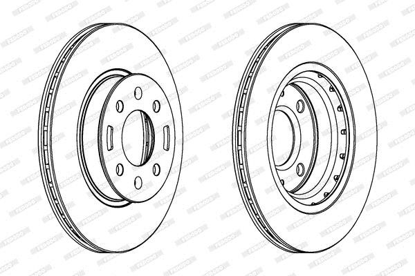 Front vented brake disc Ferodo DDF1840C