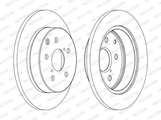 Ferodo DDF1846C Rear brake disc, non-ventilated DDF1846C