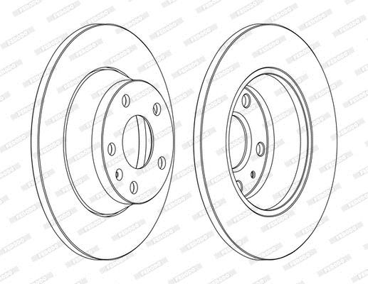 Ferodo DDF1848C Rear brake disc, non-ventilated DDF1848C