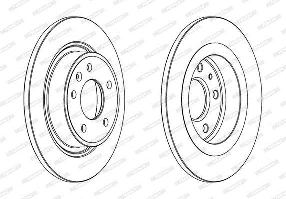 Ferodo DDF1871C Rear brake disc, non-ventilated DDF1871C