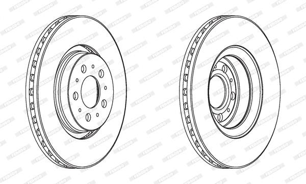 Ferodo DDF1898C1 Front brake disc ventilated DDF1898C1
