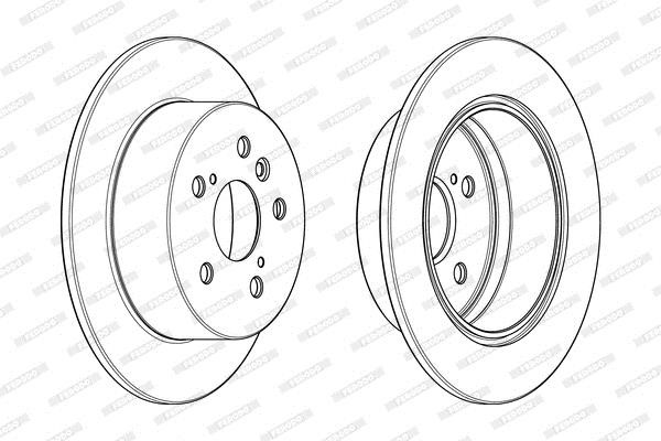 Rear solid brake disc Ferodo DDF1980C