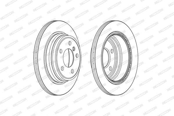 Rear vented brake disc Ferodo DDF2313C