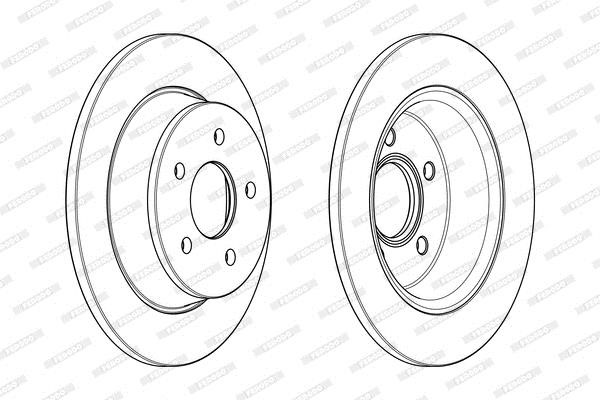 Ferodo DDF2058C Rear brake disc, non-ventilated DDF2058C