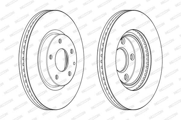 Front vented brake disc Ferodo DDF2463C