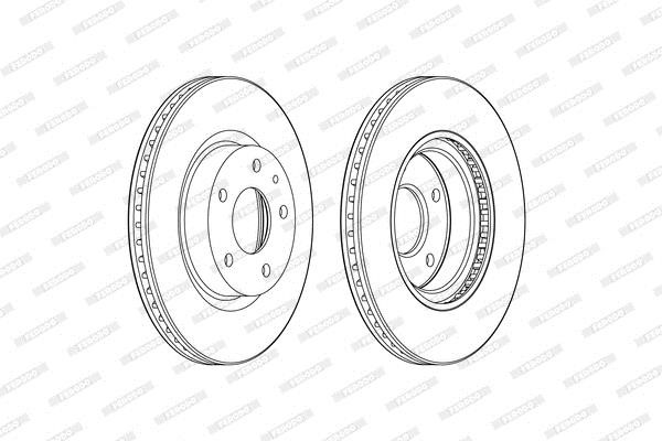 Front vented brake disc Ferodo DDF2465C