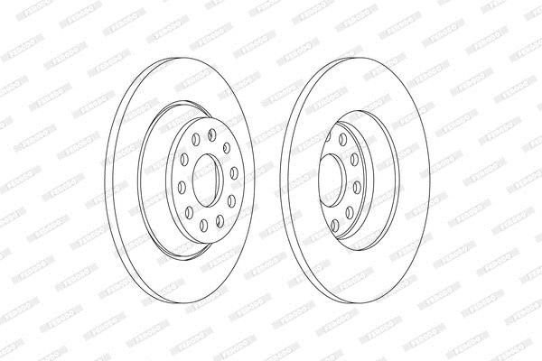 Rear solid brake disc Ferodo DDF2506C