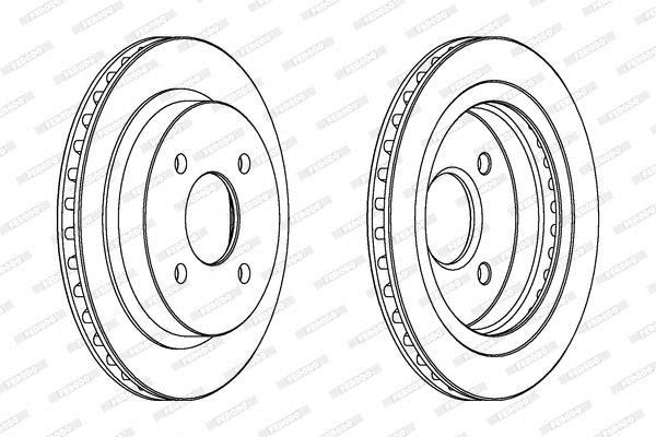 Rear vented brake disc Ferodo DDF479C