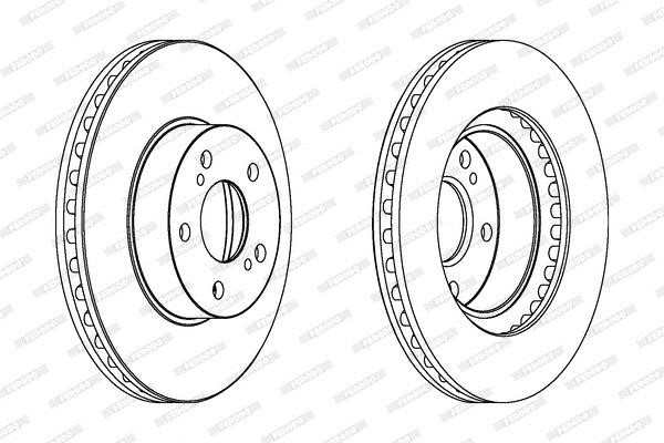 Front vented brake disc Ferodo DDF485C