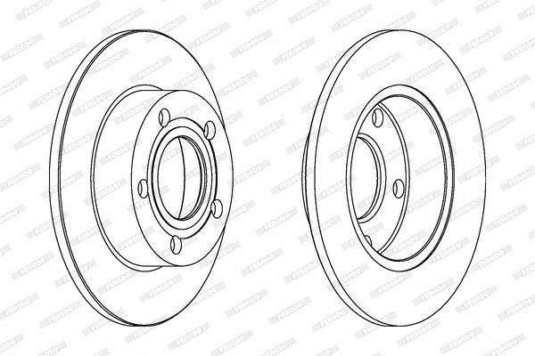 Rear solid brake disc Ferodo DDF952C