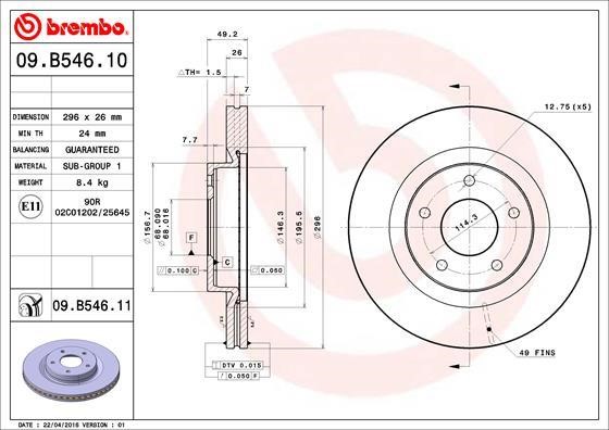 Brembo 09.B546.11 Brake disc 09B54611