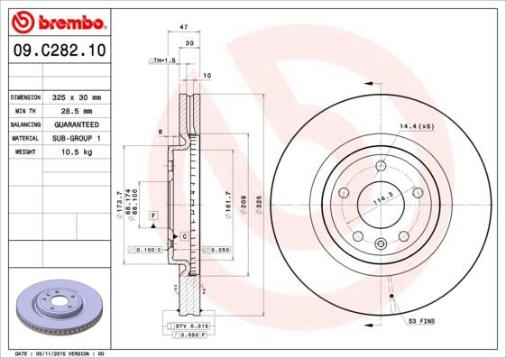 Brembo 09.C282.11 Brake disc 09C28211