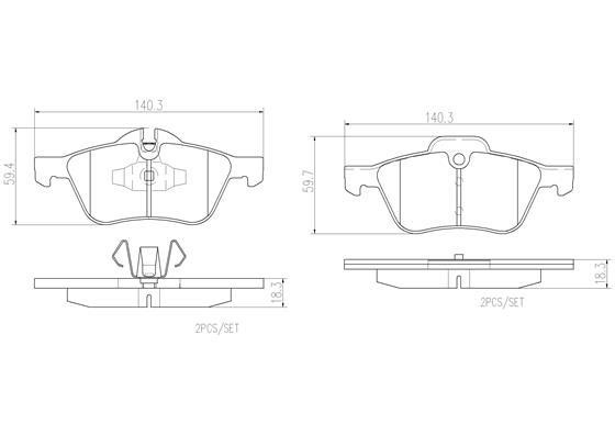 Brembo P06030N Brake pad set P06030N P06030N Brembo Brake pad set
