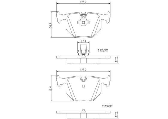 Brembo P06044N Brake Pad Set, disc brake P06044N