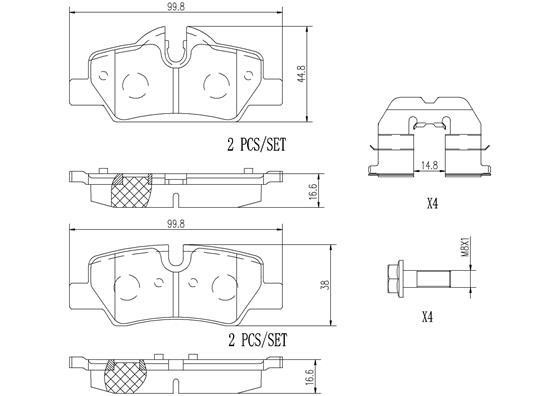 Brake pad Mini Cooper: P06090N Brembo Brake pad set