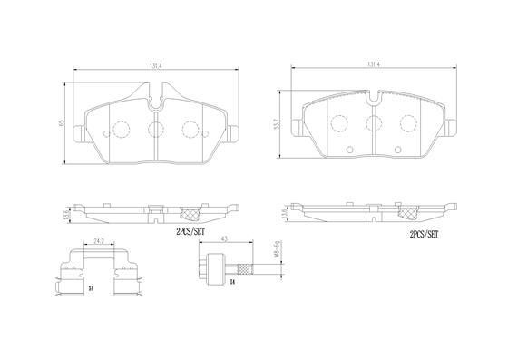 Brembo P06091N Brake pad set P06091N P06091N Brembo Brake pad set
