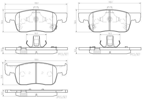 Brembo P07014N Brake Pad Set, disc brake P07014N