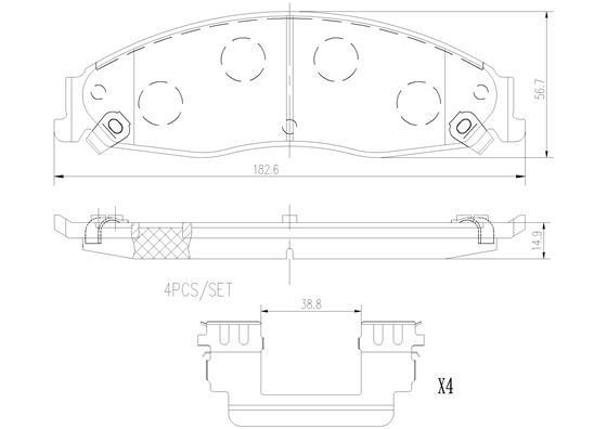 Brembo P09006N Brake Pad Set, disc brake P09006N