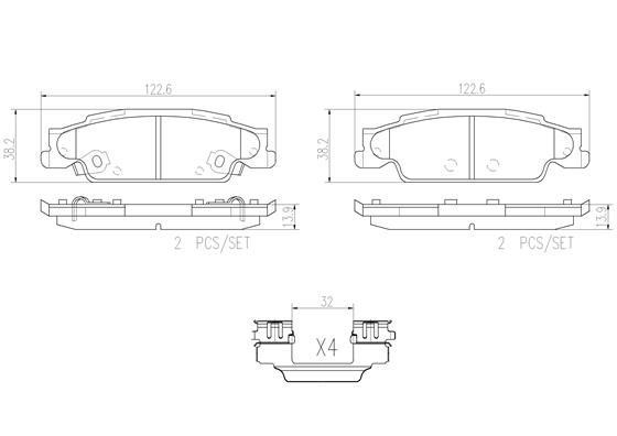 Brembo P09007N Brake Pad Set, disc brake P09007N