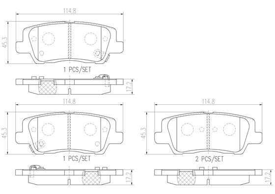 Brake pad kit Cadillac CTS: P09023N Brembo Brake pad set