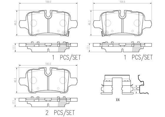 Brembo P10083N Brake Pad Set, disc brake P10083N