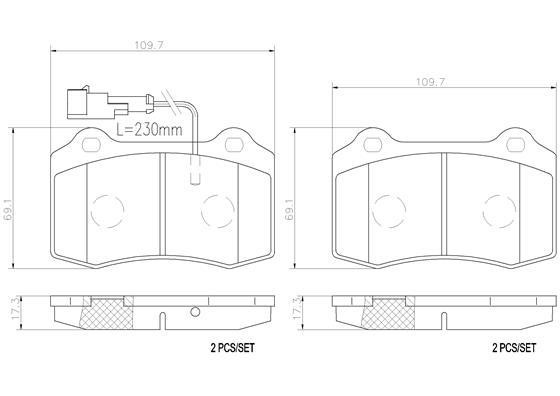 Brembo P23052N Brake Pad Set, disc brake P23052N